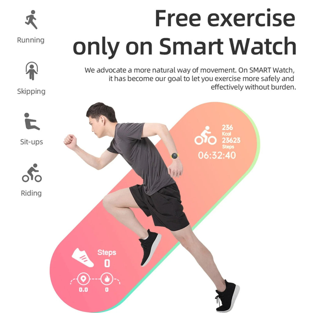 Smart Watch Heart Rate Blood Pressure Fitness Tracker for Men Women Android IOS